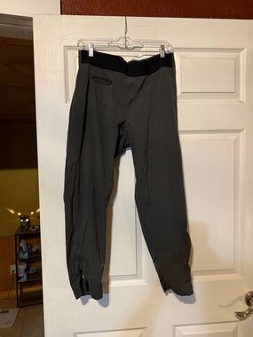 Athleta Black Track Joggers with Ankle Zippers